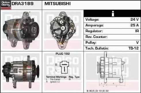 Remy DRA3189 - Генератор www.autospares.lv