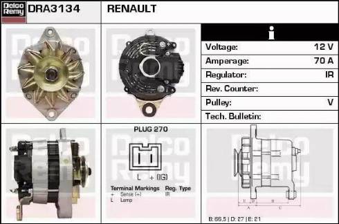 Remy DRA3134 - Ģenerators autospares.lv