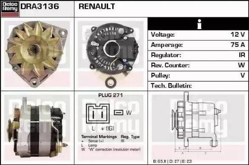 Remy DRA3136 - Ģenerators autospares.lv