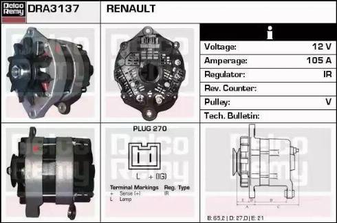 Remy DRA3137 - Ģenerators www.autospares.lv