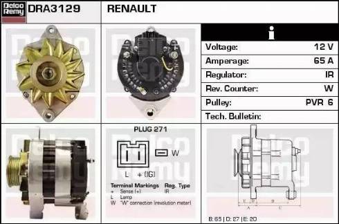 Remy DRA3129 - Генератор www.autospares.lv