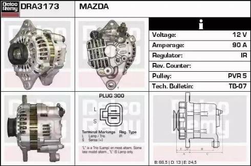 Remy DRA3173 - Генератор www.autospares.lv