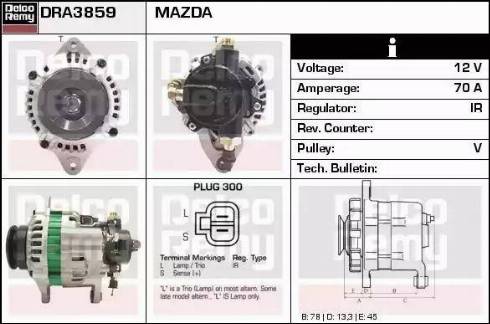 Remy DRA3859 - Alternator www.autospares.lv