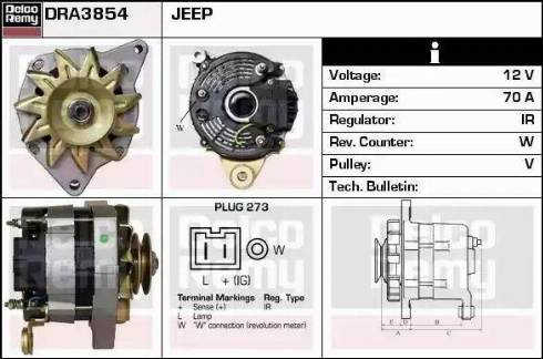 Remy DRA3854 - Генератор www.autospares.lv