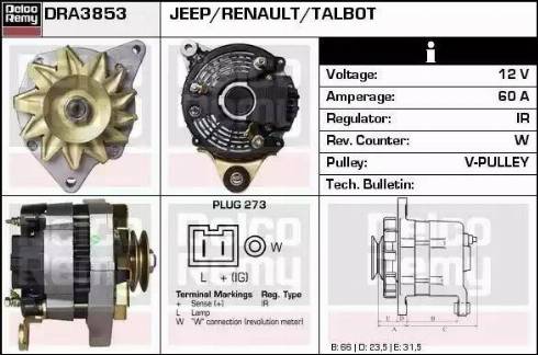 Remy DRA3853 - Ģenerators autospares.lv