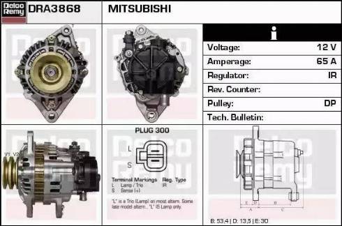 Remy DRA3868 - Генератор www.autospares.lv