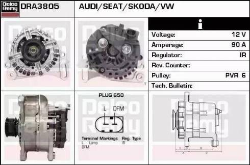 Remy DRA3805 - Генератор www.autospares.lv