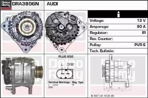 Remy DRA3806N - Генератор www.autospares.lv