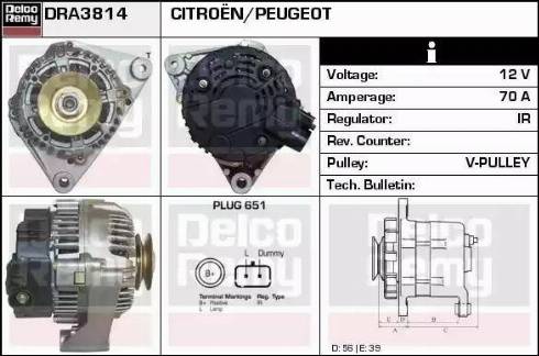 Remy DRA3814 - Ģenerators autospares.lv