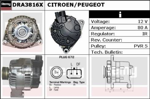 Remy DRA3816X - Ģenerators www.autospares.lv