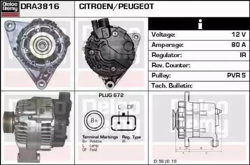 Remy DRA3816 - Alternator www.autospares.lv