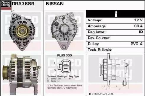 Remy DRA3889 - Alternator www.autospares.lv