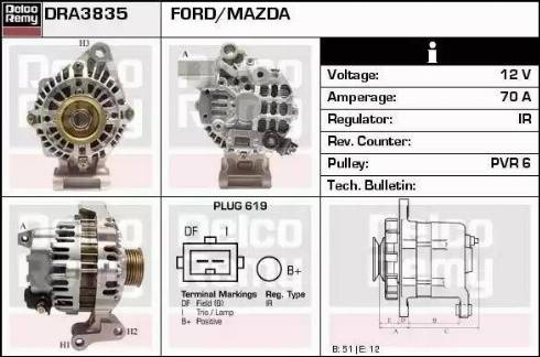 Remy DRA3835 - Ģenerators autospares.lv