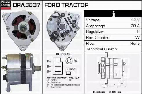 Remy DRA3837 - Ģenerators autospares.lv