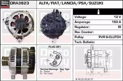 Remy DRA3823 - Генератор www.autospares.lv