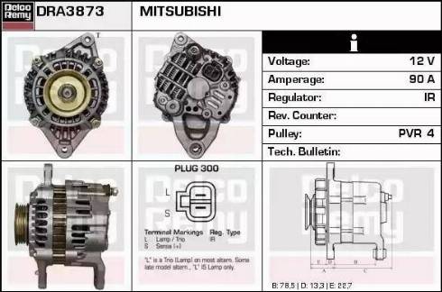 Remy DRA3873 - Alternator www.autospares.lv