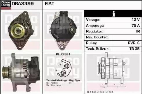 Remy DRA3399 - Генератор www.autospares.lv