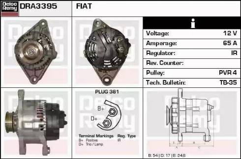 Remy DRA3395 - Генератор www.autospares.lv