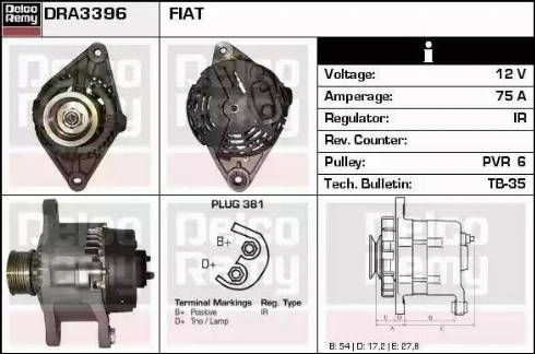 Remy DRA3396 - Ģenerators www.autospares.lv