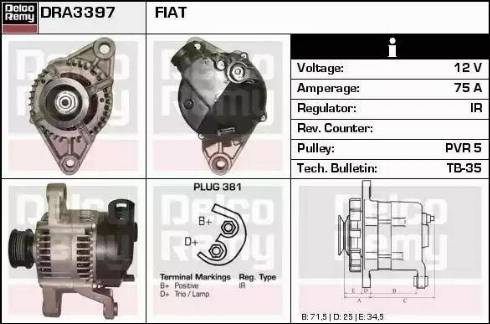 Remy DRA3397 - Alternator www.autospares.lv