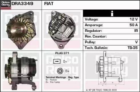 Remy DRA3349 - Alternator www.autospares.lv