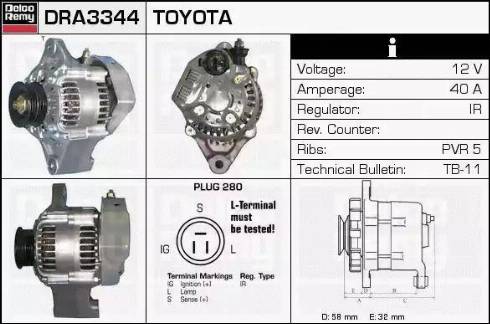 Remy DRA3344 - Ģenerators autospares.lv