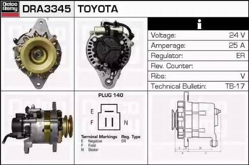 Remy DRA3345 - Генератор www.autospares.lv