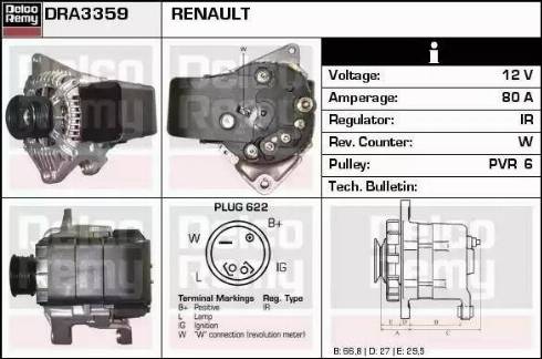 Remy DRA3359 - Ģenerators autospares.lv