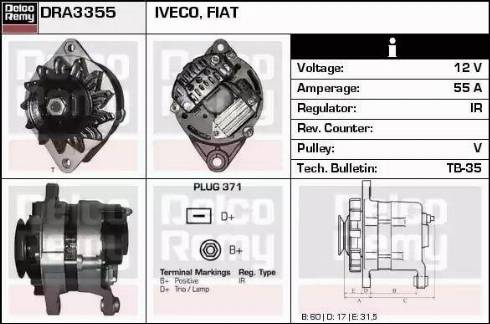 Remy DRA3355 - Генератор www.autospares.lv