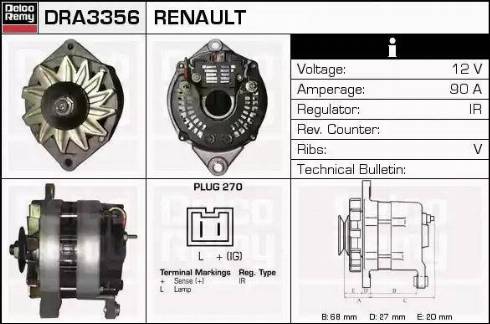 Remy DRA3356 - Alternator www.autospares.lv