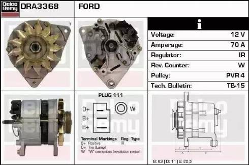 Remy DRA3368 - Генератор www.autospares.lv