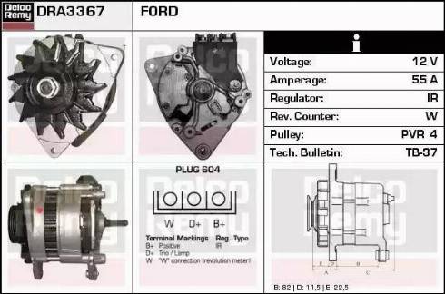 Remy DRA3367 - Генератор www.autospares.lv