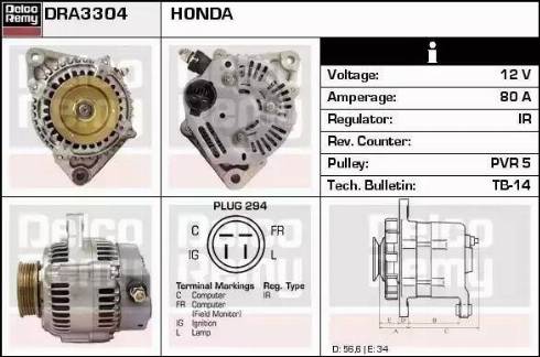 Remy DRA3304 - Ģenerators www.autospares.lv