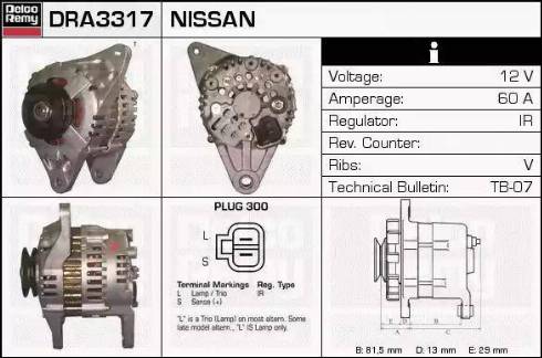 Remy DRA3317 - Alternator www.autospares.lv