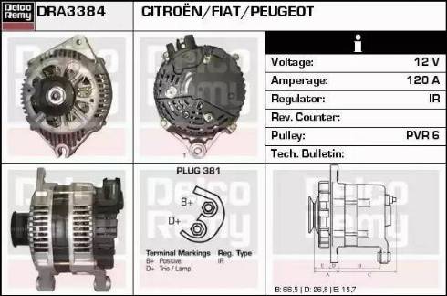 Remy DRA3384 - Генератор www.autospares.lv