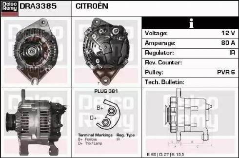 Remy DRA3385 - Генератор www.autospares.lv