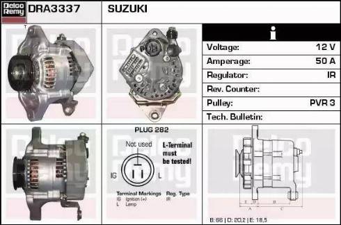 Remy DRA3337 - Генератор www.autospares.lv