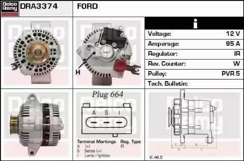 Remy DRA3374 - Ģenerators autospares.lv