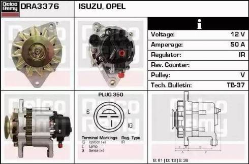 Remy DRA3376 - Ģenerators www.autospares.lv