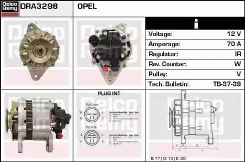 Remy DRA3298 - Генератор www.autospares.lv