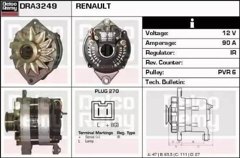 Remy DRA3249 - Alternator www.autospares.lv