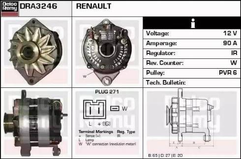 Remy DRA3246 - Ģenerators autospares.lv