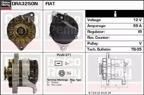 Remy DRA3250N - Ģenerators www.autospares.lv