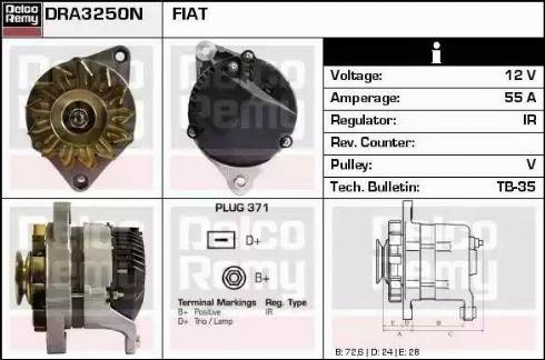 Remy DRA3250N - Генератор www.autospares.lv