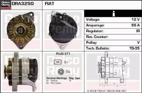 Remy DRA3250 - Генератор www.autospares.lv