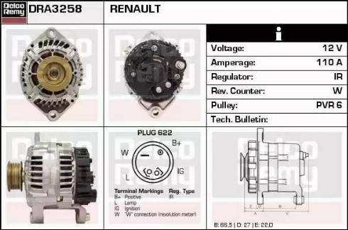 Remy DRA3258 - Alternator www.autospares.lv