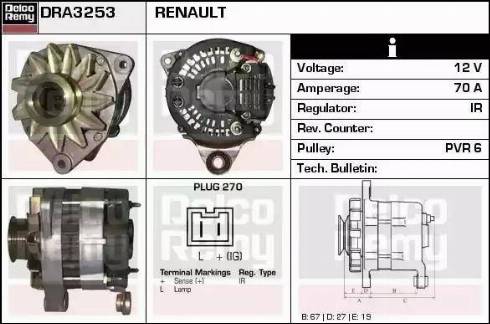 Remy DRA3253 - Генератор www.autospares.lv