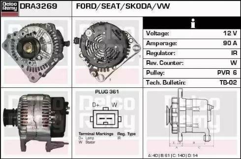 Remy DRA8090 - Генератор www.autospares.lv