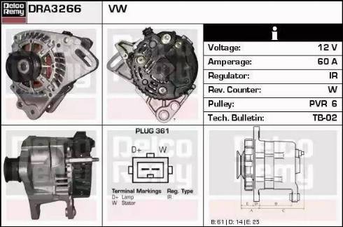 Remy DRA3266 - Генератор www.autospares.lv