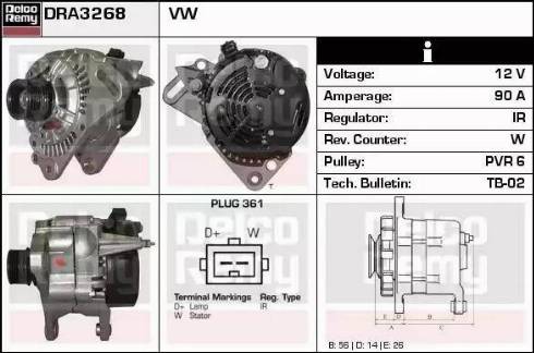 Remy DRA3268 - Генератор www.autospares.lv